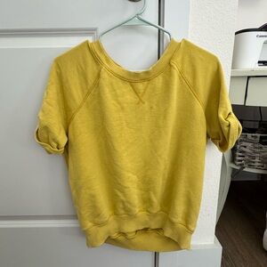 aerie Short Sleeve Crewneck Sweatshirt - Yellow